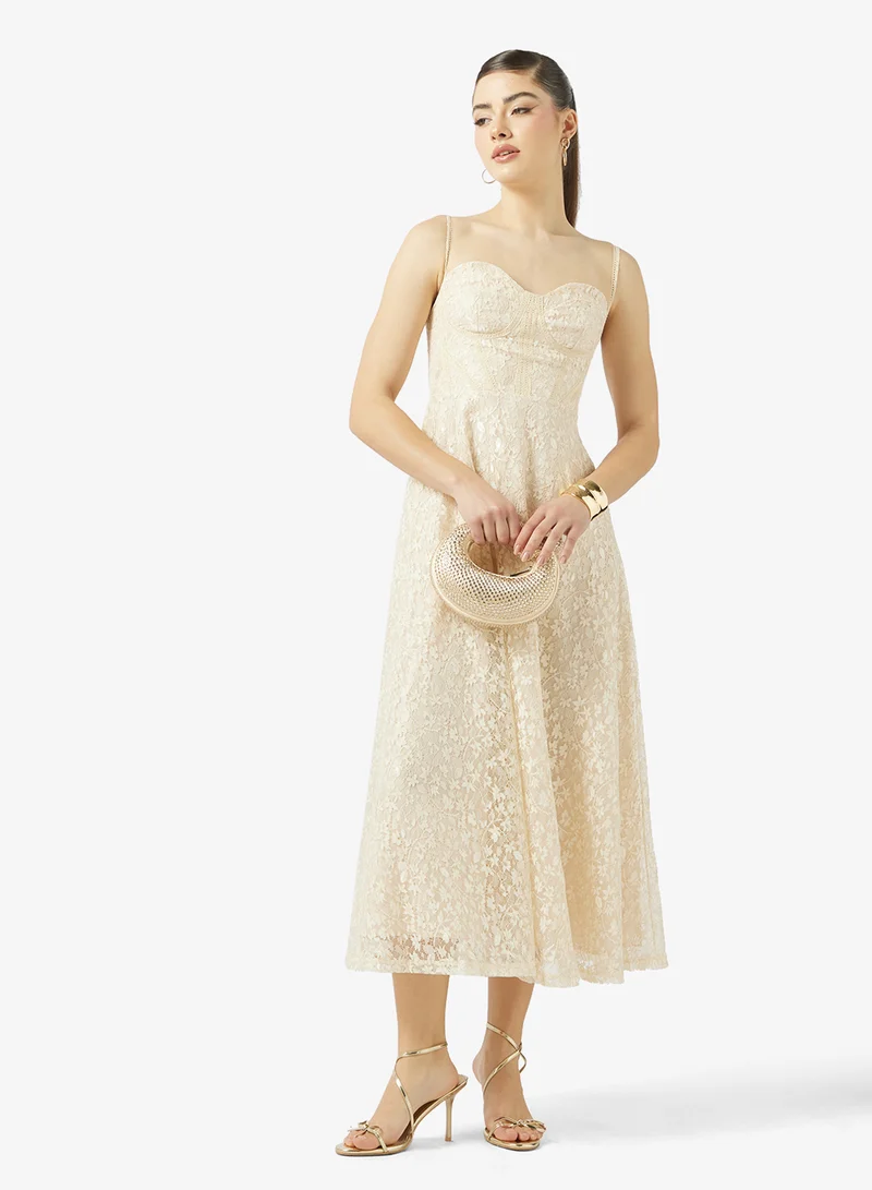 Ginger  Sweetheart Neckline Lace A Line Dress for Women | Best Price UAE